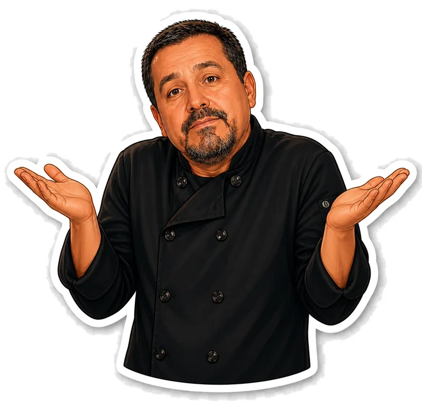 El chef encogiéndose de hombros